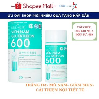 Glutathione 600 mẫu mới Dr Lacir viên uống trắng da chính hãng giảm thâm nám, cân bằng nội tiết tố nữ - hộp 30 viên LM05