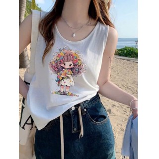 Áo sát nách , Áo ba lỗ Nữ mặc hè in hình siêu xinh ALICEVN- áo ba lỗ nữ cổ tim chất thun xượt thun giấy mềm mát mặc hè