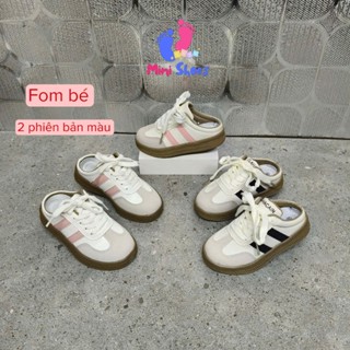 Giày sục cho bé gái bé trai kiểu sục 2 sọc dễ đi dễ phối đồ hợp thời trang mẫu mới 2024 LƯU Ý FOM BÉ - S9003