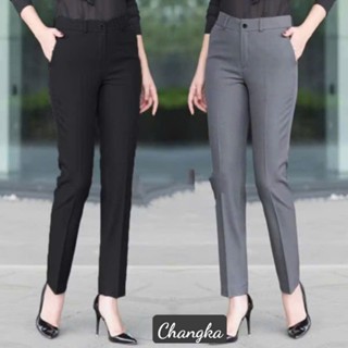 Quần vải nữ công sở dáng baggy ống đứng vừa kiểu mới cạp cao Quần tây nữ lưng cao đi học chất tuyết mưa màu đen trơn mềm