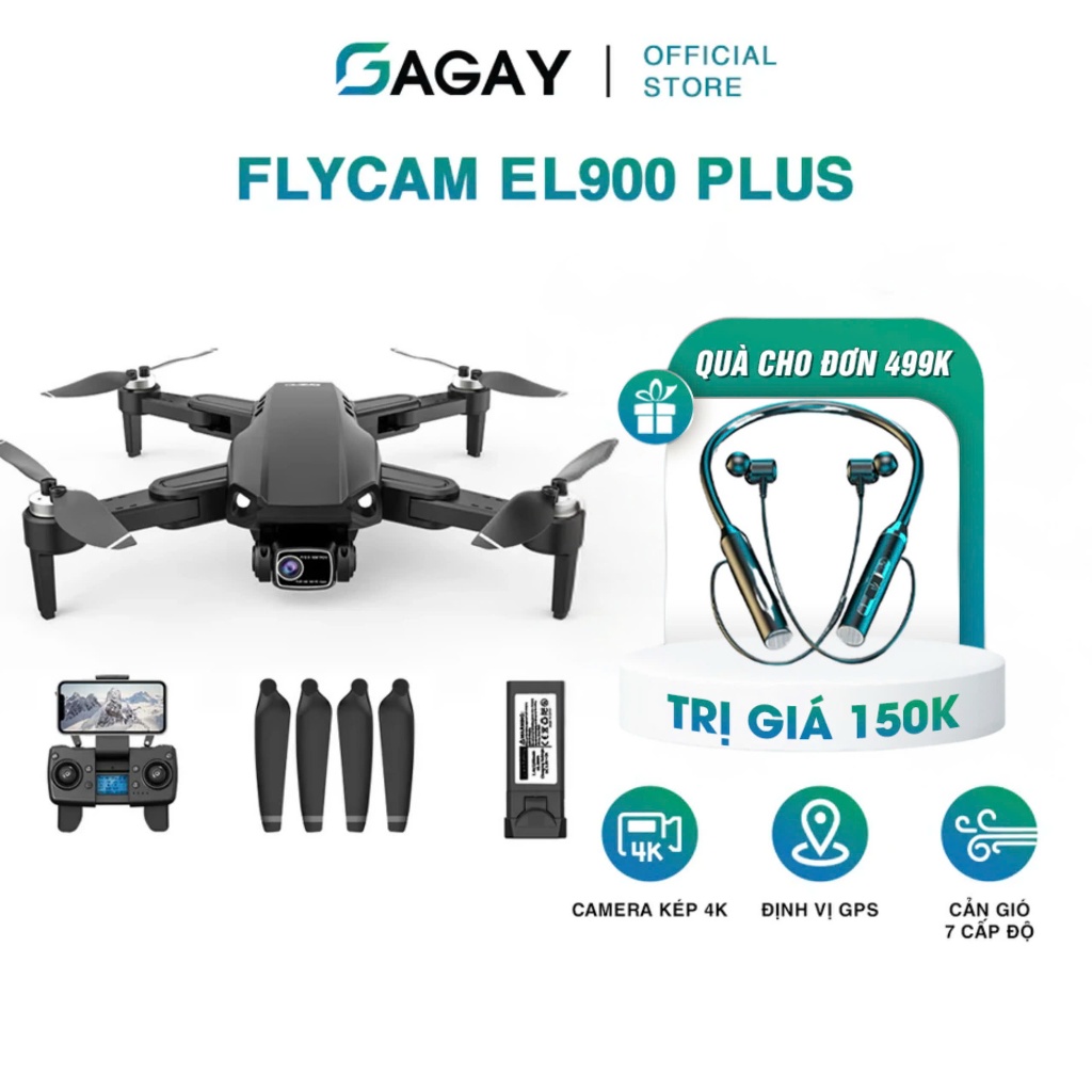 Flycam máy bay điều khiển từ xa EL900 PLUS, flycam mini với GPS theo dõi, tự động bay về, hình ảnh f