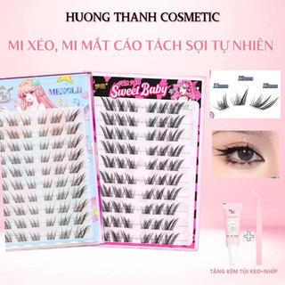  Lông mi giả chéo,Mi xéo,Mi mắt cáo Tô Đát Kỷ tách sợi sẵn keo tự dính tự nhiên hàng ngày  Tặng kèm keo + nhíp  