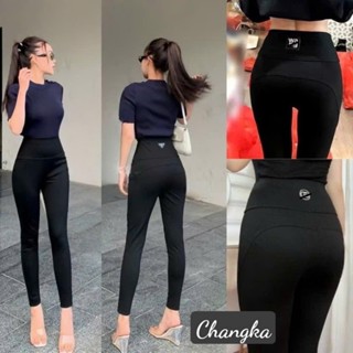 Quần Legging nữ cạp cao chất vải umi dày dặn không cắn chỉ màu đen nâng mông Quần tregging nữ siêu tôn dáng dài