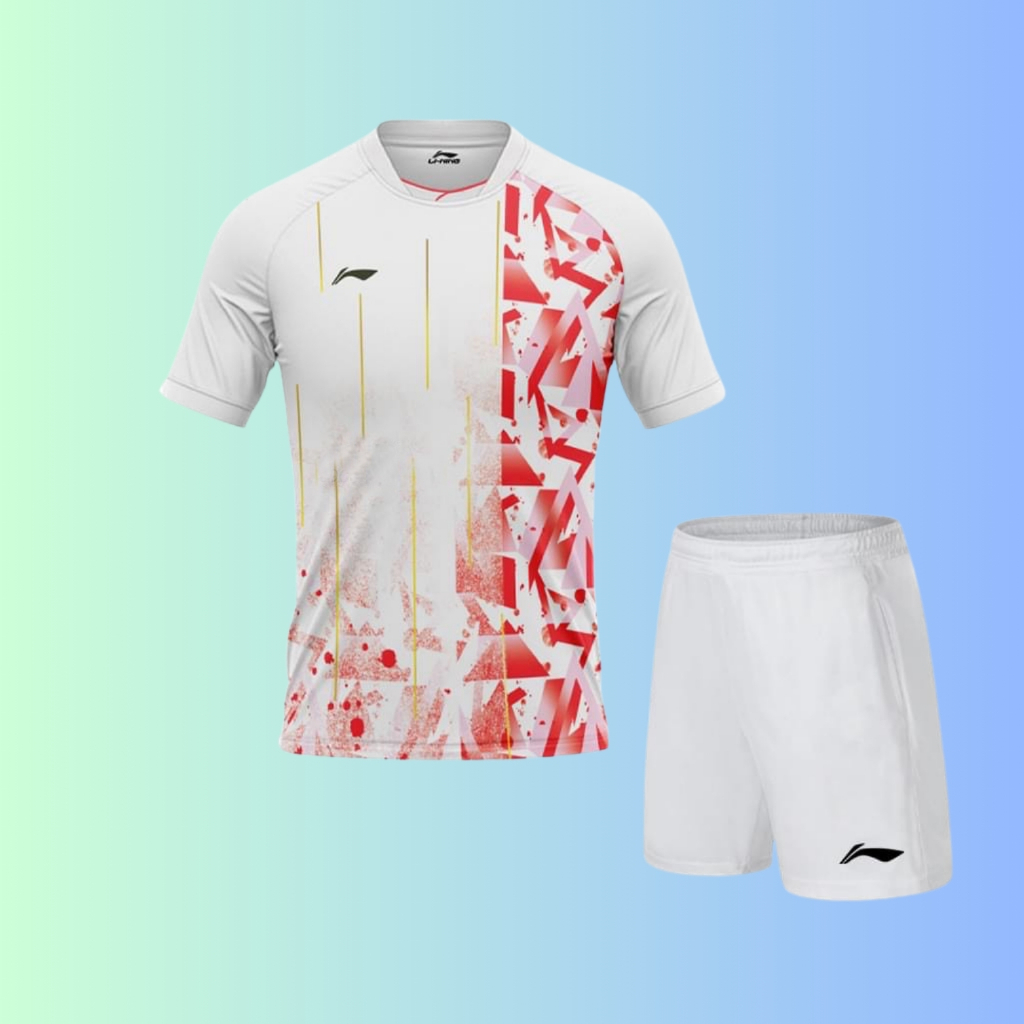 Áo Cầu Lông Lining Trắng, Áo Lining Loh Kean Yew Mặc Thi Đấu Có Size Nam Nữ