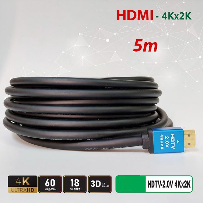 Cáp HDMI Tròn dẹt 5m 10m 15m 2k&4k