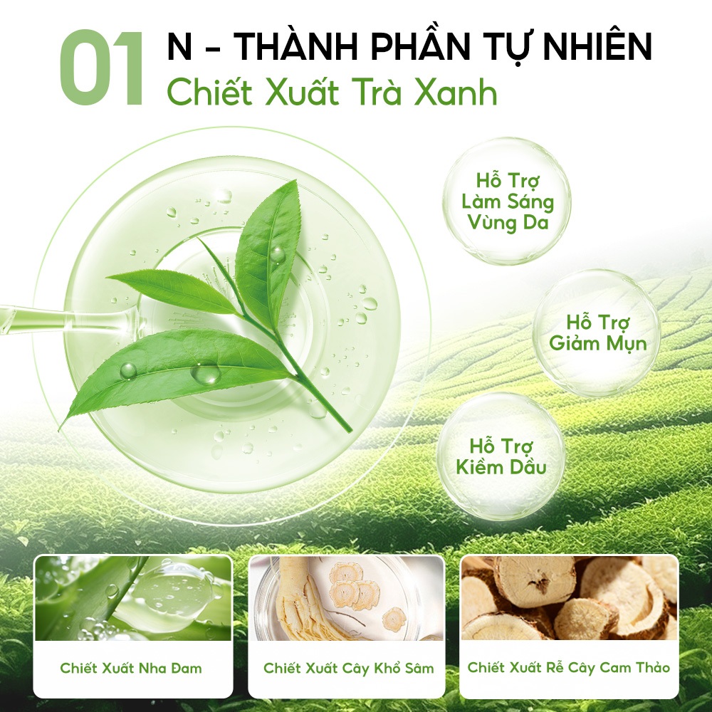 Mặt Nạ COLORKEY LUMINOUS | Vitamin B5/ Vitamin B3/ Trà xanh/ PDRN| Hỗ trợ dưỡng ẩm, sáng da, giảm dầu mụn| 10 miếng/Hộp | BigBuy360 - bigbuy360.vn