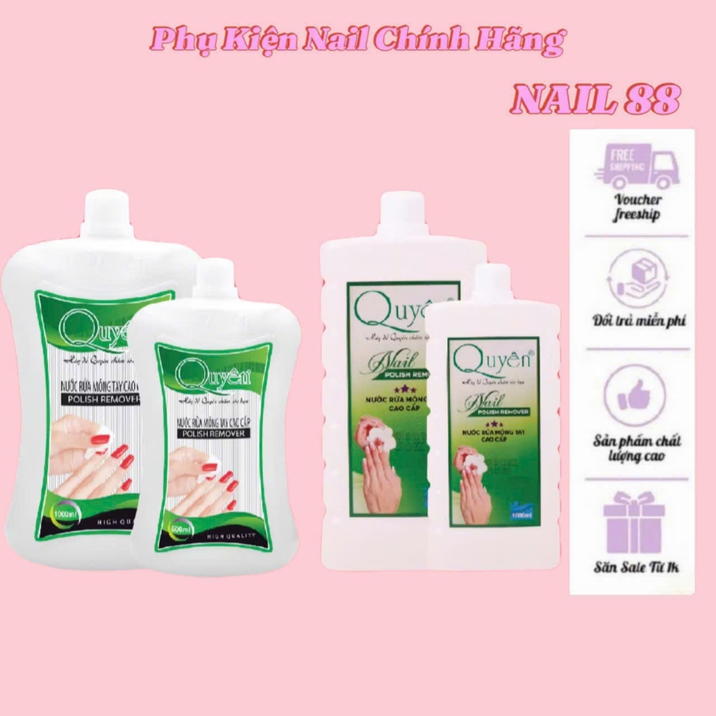 Nước rửa móng tay aceton Quyên chính hãng - Nước rửa axeton loại tốt tẩy mạnh, sạch nhanh, mùi dễ ch