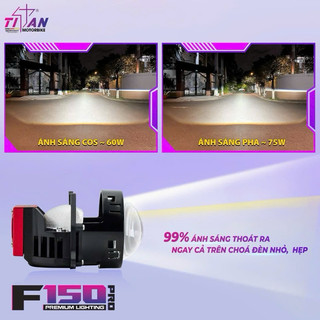 Siêu Phẩm BI LED TITAN MOTO F150 PRO 2025 60/75w Bảo Hành 2năm