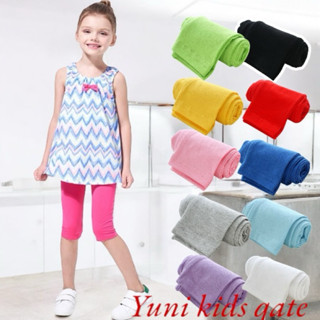 Quần legging lửng cho bé gái dáng ôm chất cotton mềm mịn thấm hút tốt chọn màu 21-40kg