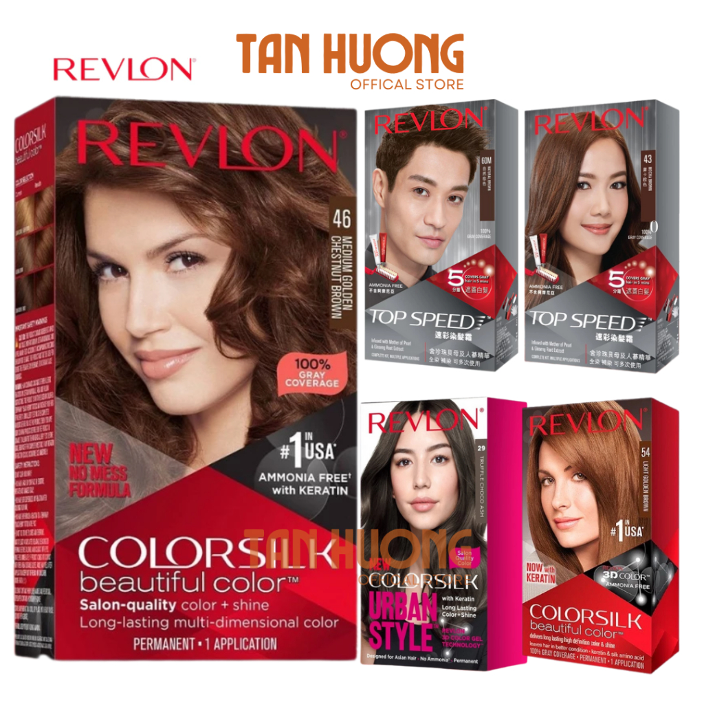 Thuốc Nhuộm Tóc Revlon ColorSilk – Sắc Màu Bền Đẹp, Chăm Sóc Tóc Toàn Diện 27/ 30/ 32/ 33/ 31/ 34/ 37/ 46/ 47/ 48 ...