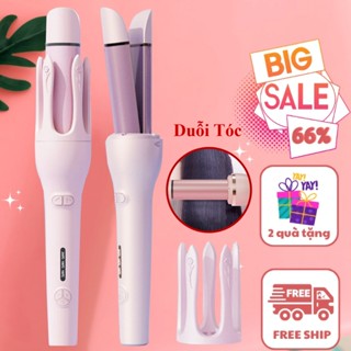 Máy Uốn Tóc Kiêm Duỗi Tóc Tự Động 3 trong 1 Sử Dụng Ion Âm Tiện Dụng, Máy Làm Xoăn Tạo Kiểu Uốn Xoăn, Ép Duỗi Tóc -Extra