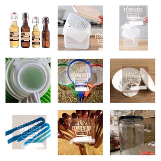  Dụng cụ nuôi Scoby Kombucha,water kefir nấm nước dừa nấm men sữa chua milk kefir 