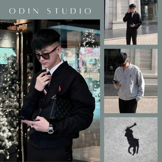  Áo Khoác Bomber Ralph.Laurent Bản Phối Logo Ngựa Chất Nỉ Tàu Áo Khoác Zip Thêu Ngựa Thời Trang Unisex Siêu Hot-ODIN 