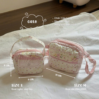 Gato bag - túi vuông chần bông hoa nhí - ICHI.SG