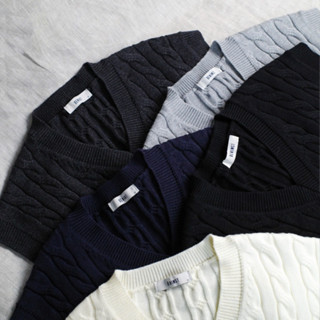 Áo Gile Nam DENIMST 718, Áo Gile Len Hàn Quốc Unisex Vặn Thừng Dày Dặn