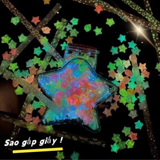  Giấy gấp ngôi sao xếp ngôi sao dạ quang phát sáng trong tối làm quà tặng handmade lọ điều ước 