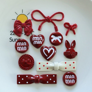 JIBBITZ CROCS, STICKER GẮN DÉP, CHARM DIY MÀU ĐỎ ĐÔ