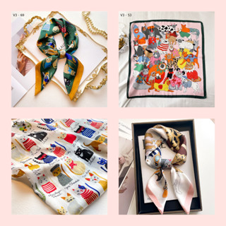 CÁC MẪU KHĂN LỤA HỌA TIẾT MÈO XINH XẮN DỄ THƯƠNG MỀM MẠI QUÀNG CỔ, BĂNG ĐÔ, TẾT TÓC ...