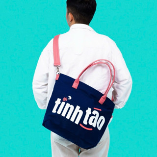 Túi Tote Quai Da Cao Cấp In Chữ Tỉnh Táo Đựng Vừa Laptop 15 inch Có Khoá Kéo Đứng Form Có Dây Đeo Chéo Tò Te Tí