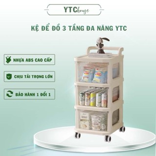 Kệ 3,4,5 tầng YTC đa năng có bánh Xe đẩy spa Giá để đồ bỉm sữa tiện lợi
