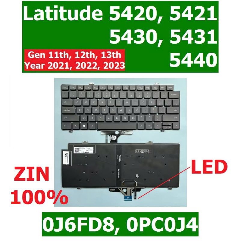 Bàn phím laptop Dell Latitude 5420  Latitude 5421  Latitude 5430  5431  5440 hàng ZIN - CHÍNH HÃNG 1