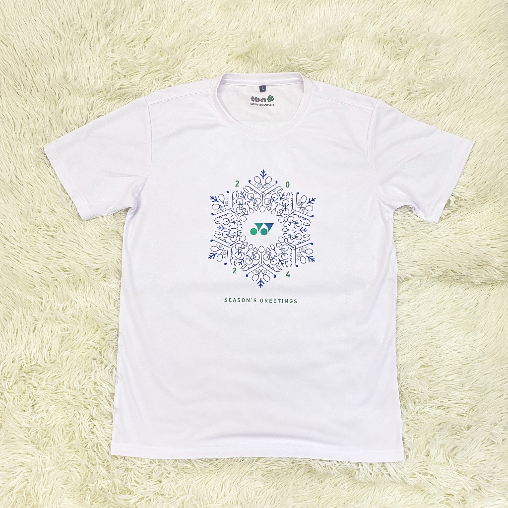 Áo cầu lông logo Yonex remake version - Áo training - Winter 2024 Season - Trắng