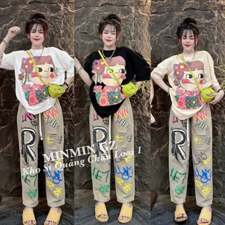 Set bộ JEAN CÔ BÉ PEKO Quần BAGGY Hàng Quảng Châu cao cấp Chuẩn Loại 1, Bộ đồ JEAN nữ xu hướng hottrend mới nhất