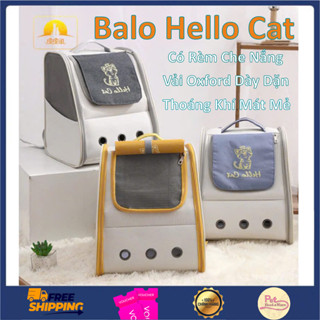 Balo Thời Trang  Vận Chuyển Chó Mèo Hello Cat Có Nắp Che Nắng Dưới 10Kg