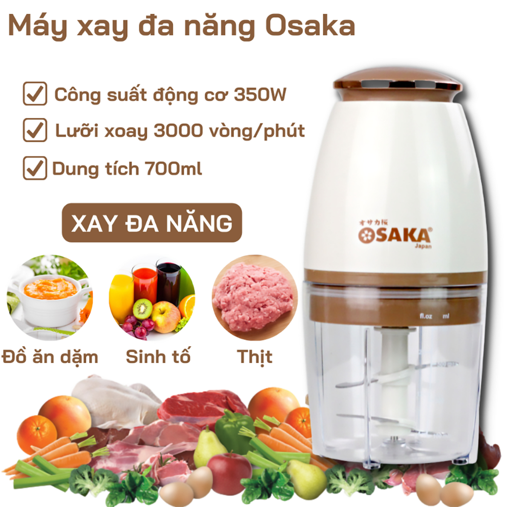 Máy Xay Xay Thịt Đa Năng Osaka Nhật Bản, Máy Xay Cầm Tay , Máy Xay Đá Phiên Bản Mới
