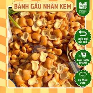 Bánh gấu nhân kem Thiên Hồng bánh gấu ngon giòn bùi lớp kem béo cuốn ăn vặt MOLAGO FOODS