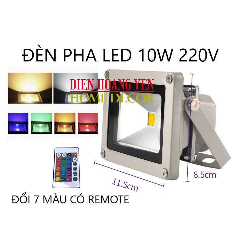 Pha led 10w 7 mầu - ĐÈN NGOÀI TRỜI vỏ xám nhiều phân loại