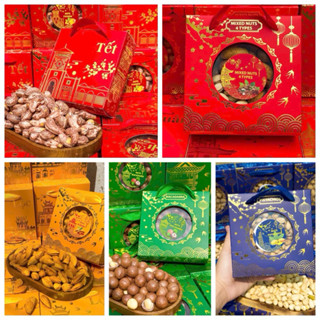 Hộp quà tết hạt điều macca hạnh nhân hạt dẻ