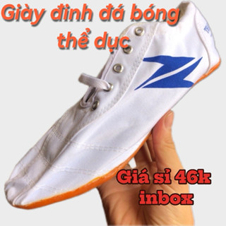 Giày đinh đá bóng bata thể dục nam nữ trẻ em vải màu trắng đế cao su nguyên chất giá rẻ