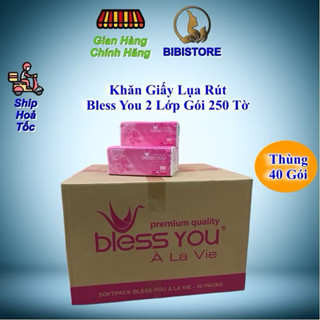 [Thùng 40 Gói] Có Mã QR - Khăn Giấy Lụa Rút Bless You 2 Lớp Gói 250 Tờ