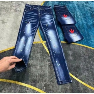 quần bò jean nam dài dsq đen rách kiểu vẩy sơn đẹp mẫu mới hot,form slimfit co giãn tốt chuẩn hàng vnxk