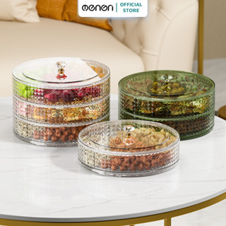 Hộp đựng mứt Tết 1-2 tầng Song Anh, Khay đựng bánh kẹo hoa quả nhựa trong cao cấp Oenen