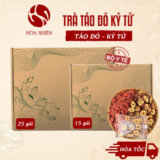 Trà Táo Đỏ Kỷ Tử gồm Táo Đỏ cắt lát sấy giòn mix Kỷ Tử  Hòa Nhiên