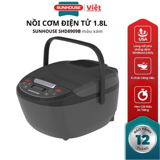  NỒI CƠM ĐIỆN TỬ 1.8L SUNHOUSE SHD8909B - màu xám 