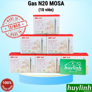 Gas Mosa dùng cho bình xịt kem tươi hộp 10 viên - gas v-whip - gas mosa