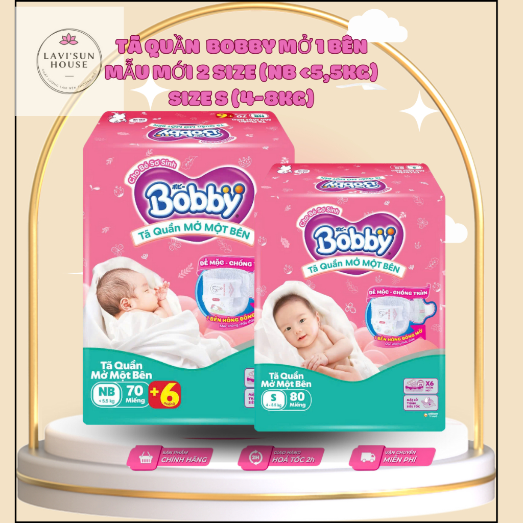 [MẪU MỚI]Tã/bỉm quần BOBBY Sơ sinh Mở 1 Bên Đầu Tiên Trên Thế Giới thiết kế riêng dễ mặc size NB/S