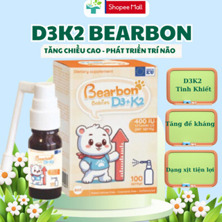 Vitamin D3 K2 BEARBON BABIES Dạng Xịt - Bổ Sung Canxi, Phát Triển Xương, Răng Và Trí Não Cho Bé