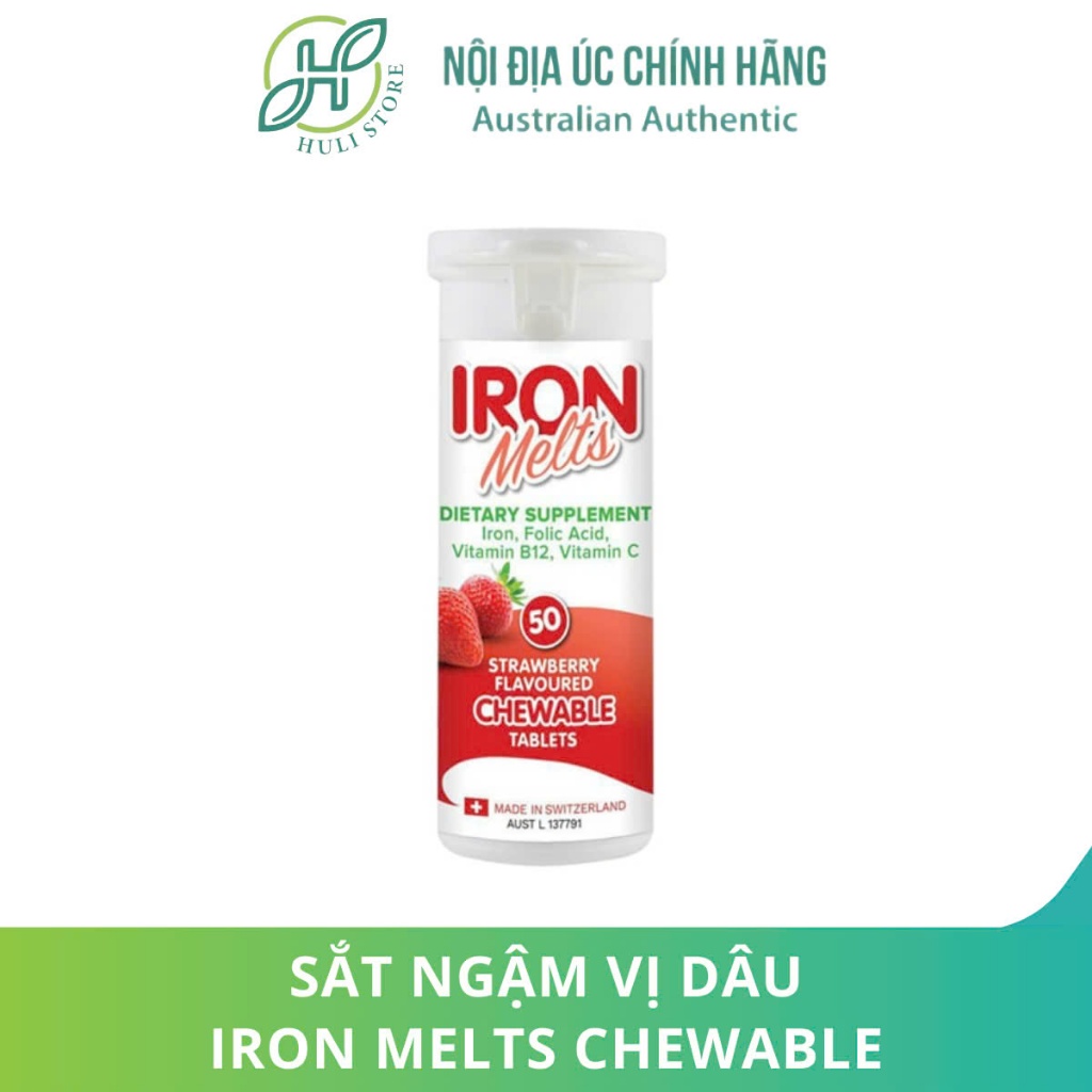 Sắt ngậm Iron Melts vị dâu Úc