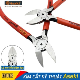 Kìm cắt vát kỹ thuật Asaki JAPAN 6 inch 5 inch, kềm cắt dây điện, cắt nhựa bavia, lưỡi cắt nhọn vát mỏng, sắc bén
