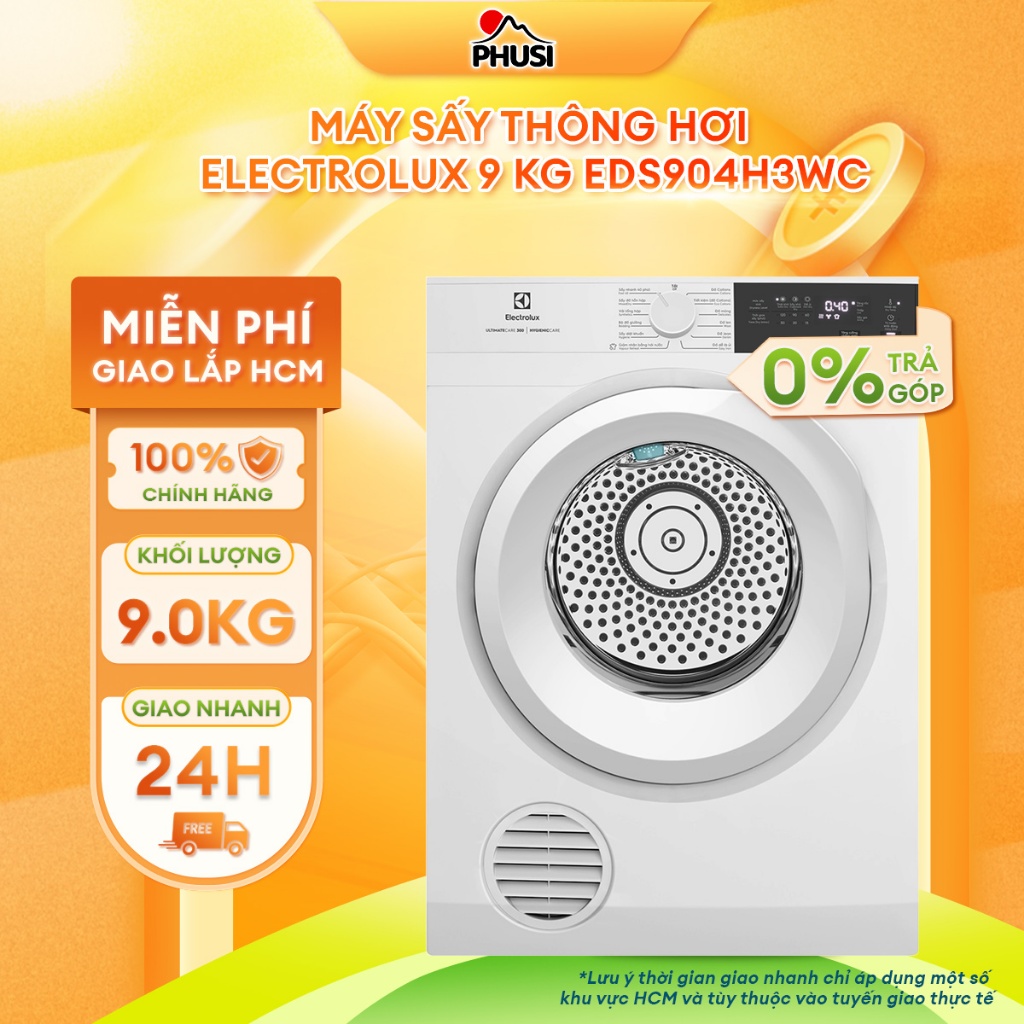 EDS904H3WC Máy sấy thông hơi Electrolux UltimateCare 9 kg EDS904H3WC [MIỄN PHÍ GIAO LẮP HCM]