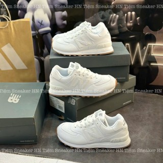 Giày Thể Thao Nam Nữ Full Trắng Đế Nâu,Giày NB Trắng 57.4 Hàng Có Sẵn