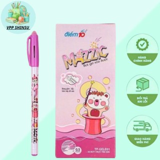 [Combo 20 Chiếc] Bút Gel xóa được Thiên Long Điểm 10 - Bút mực nước ngòi 0.5mm, viết trơn mượt có gôm trên nắp TP-GELE01