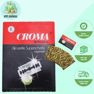Lưỡi Lam Cạo Râu Croma stainless Nhập Khẩu Đức Siêu Sắc Không Gỉ - Hộp 200 Lưỡi