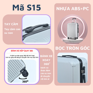 Vali du lịch vali kéo S-155 Size 20inch/24inch, chính hãng bảo hành 5 năm