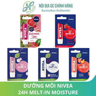  Son dưỡng môi Nivea 24h Melt-in Moisture Repair & Protection | Strawberry Shine - 5.5ml - 4.8g 