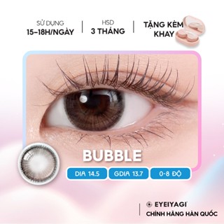 Kính áp tròng EYEIYAGI lens nâu trà đen Bubble DIA 14.5mm lens cận 3 tháng có lệch độ (0-8 độ) | Giá 1 chiếc